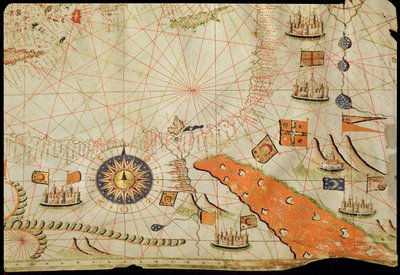 Ägypten und das Rote Meer, aus einem nautischen Atlas des Mittelmeers und des Nahen Ostens von Calopodio da Candia